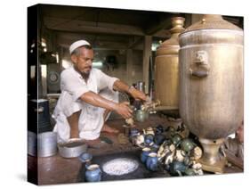 Tea Stall, Peshawar, North West Frontier Province, Pakistan-Doug Traverso-Stretched Canvas