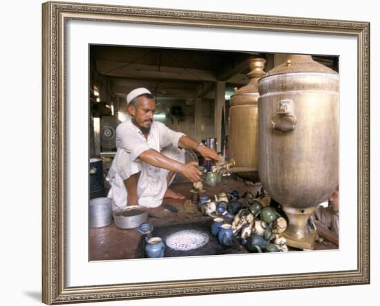 Tea Stall, Peshawar, North West Frontier Province, Pakistan-Doug Traverso-Framed Photographic Print