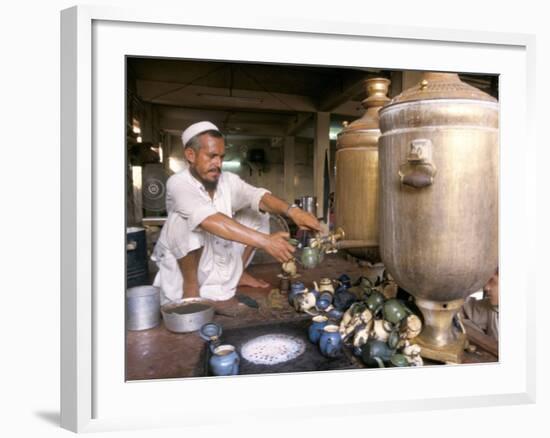 Tea Stall, Peshawar, North West Frontier Province, Pakistan-Doug Traverso-Framed Photographic Print