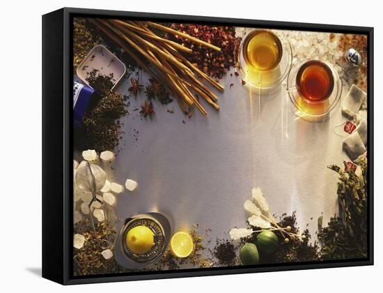 Tea, Tea Leaves, Spices, Sugar Crystals, Lemons and Limes-Peter Rees-Framed Stretched Canvas