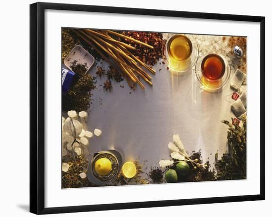 Tea, Tea Leaves, Spices, Sugar Crystals, Lemons and Limes-Peter Rees-Framed Photographic Print