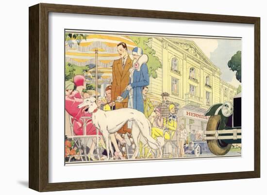 Tea-Time at the Hermitage Hotel, Le Touquet-René Vincent-Framed Giclee Print