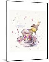 Tea Time (Eastern Yellow Robin)-Sillier than Sally-Mounted Art Print