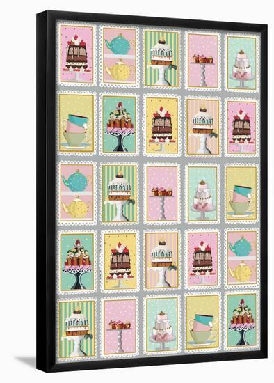 Tea Time - Vintage Style Italian Poster Collage-null-Framed Poster