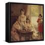 Tea Time-Albert Lynch-Framed Stretched Canvas