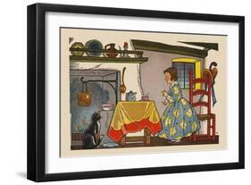 Tea With The Cat-Hauman-Framed Art Print