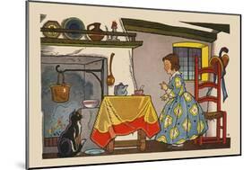 Tea With The Cat-Hauman-Mounted Art Print