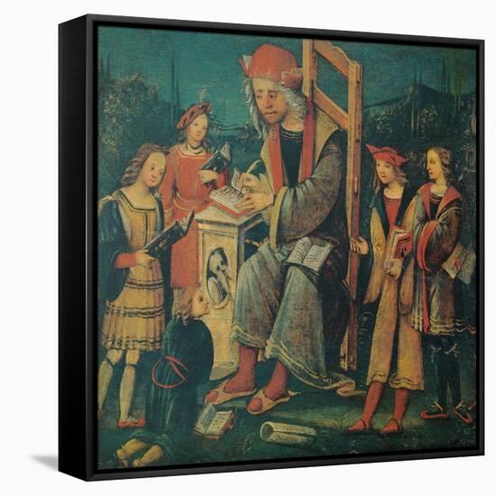 Teacher in the Chair with His Pupils-Amico Aspertini-Framed Stretched Canvas