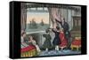 Teacher or Father Spies Ships in the Harbor with Children-Charles Butler-Framed Stretched Canvas