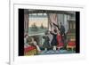 Teacher or Father Spies Ships in the Harbor with Children-Charles Butler-Framed Art Print