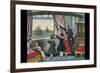 Teacher or Father Spies Ships in the Harbor with Children-Charles Butler-Framed Art Print