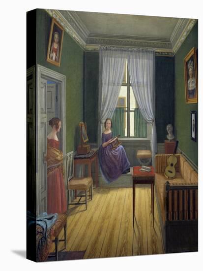 Teacher's Apartment in Stockholm, 1842, Painting by Johan Gustaf Kohler (1803-1881)-null-Stretched Canvas