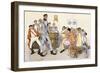 Teacher Spanking Boys with a Ruler in a One-Room School-null-Framed Giclee Print
