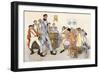 Teacher Spanking Boys with a Ruler in a One-Room School-null-Framed Giclee Print