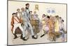 Teacher Spanking Boys with a Ruler in a One-Room School-null-Mounted Giclee Print