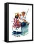 Teaching How to Fish - Child Life-Keith Ward-Framed Stretched Canvas