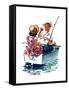 Teaching How to Fish - Child Life-Keith Ward-Framed Stretched Canvas