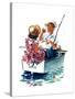 Teaching How to Fish - Child Life-Keith Ward-Stretched Canvas