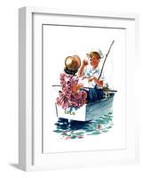 Teaching How to Fish - Child Life-Keith Ward-Framed Giclee Print