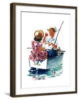 Teaching How to Fish - Child Life-Keith Ward-Framed Giclee Print