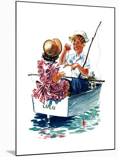 Teaching How to Fish - Child Life-Keith Ward-Mounted Giclee Print
