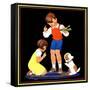 Teaching Manners - Child Life-Clarence Biers-Framed Stretched Canvas