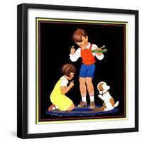 Teaching Manners - Child Life-Clarence Biers-Framed Giclee Print