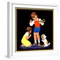 Teaching Manners - Child Life-Clarence Biers-Framed Giclee Print