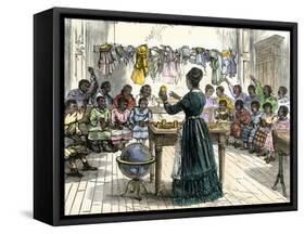 Teaching Objects to Children in a "colored School," New York City, 1870-null-Framed Stretched Canvas