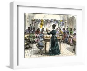 Teaching Objects to Children in a "colored School," New York City, 1870-null-Framed Giclee Print