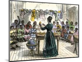 Teaching Objects to Children in a "colored School," New York City, 1870-null-Mounted Giclee Print