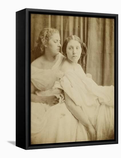 Teachings from the Elgin Marbles, 1867 (Thin Photographic Paper Laid on Card Backing)-Julia Margaret Cameron-Framed Stretched Canvas
