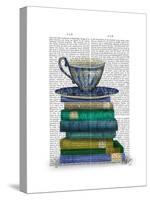 Teacup and Books-Fab Funky-Stretched Canvas