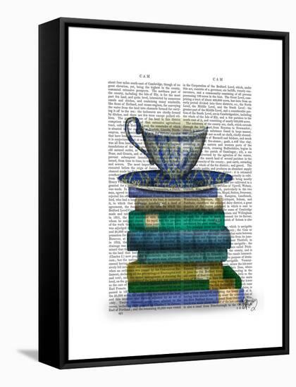 Teacup and Books-Fab Funky-Framed Stretched Canvas