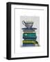 Teacup and Books-Fab Funky-Framed Art Print