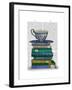 Teacup and Books-Fab Funky-Framed Art Print