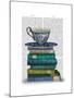Teacup and Books-Fab Funky-Mounted Art Print