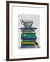 Teacup and Books-Fab Funky-Framed Art Print