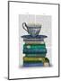 Teacup and Books-Fab Funky-Mounted Art Print