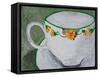 Teacup with Flowers-Dale Hefer-Framed Stretched Canvas