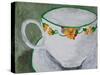 Teacup with Flowers-Dale Hefer-Stretched Canvas