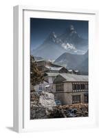 Teahouses with Mt. Ama Dablam in background.-Lee Klopfer-Framed Photographic Print