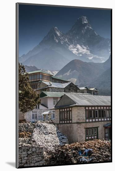 Teahouses with Mt. Ama Dablam in background.-Lee Klopfer-Mounted Photographic Print