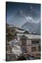 Teahouses with Mt. Ama Dablam in background.-Lee Klopfer-Stretched Canvas