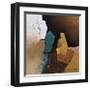 Teal Abstract I-Cyndi Schick-Framed Giclee Print