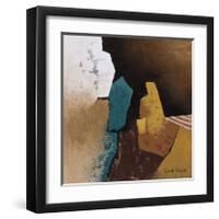 Teal Abstract I-Cyndi Schick-Framed Giclee Print