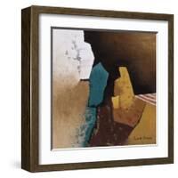 Teal Abstract I-Cyndi Schick-Framed Giclee Print