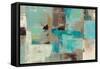 Teal and Aqua Reflections V2-Silvia Vassileva-Framed Stretched Canvas