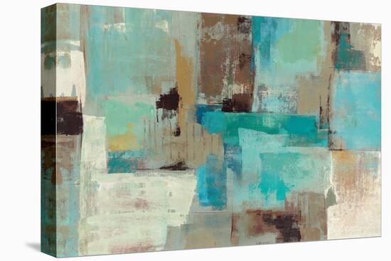 Teal and Aqua Reflections V2-Silvia Vassileva-Stretched Canvas