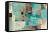 Teal and Aqua Reflections V2-Silvia Vassileva-Framed Stretched Canvas